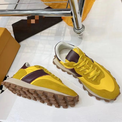 Chaussures de course rétro en daim pour femmes, baskets épaisses, tissu respirant, chaussures de sport à plateforme plate, mode décontractée, recommande une augmentation