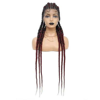 Incoo-Perruque synthétique tressée pour femmes noires, 36 pouces, sans nœud, boîte, Cornrow, cheveux africains