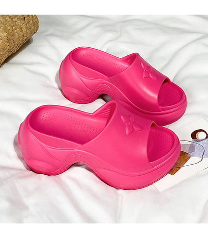 STleargSHEN-Pantoufles d'été à l'offre elles optiques pour femmes, tongs hautes de 9cm, talons compensés, chaussures de plage, pantoufles à plateforme épaisse