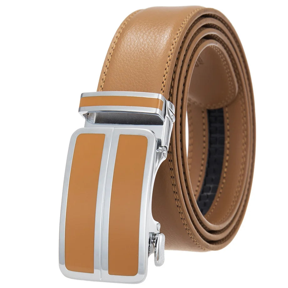 Plyesxale Black Khaki Blue Red White Leather Belt For Men Good Quality Mens Belts Luxury Automatic Buckle Waist Strap Male B1049