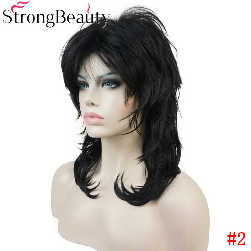 Perruque synthétique ondulée mi-longue pour femmes, cheveux naturels, sans capuchon