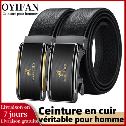 OYIFAN hommes ceinture en cuir véritable ceinture pour hommes ceintures automatiques ceinture réglable ceintures d'affaires