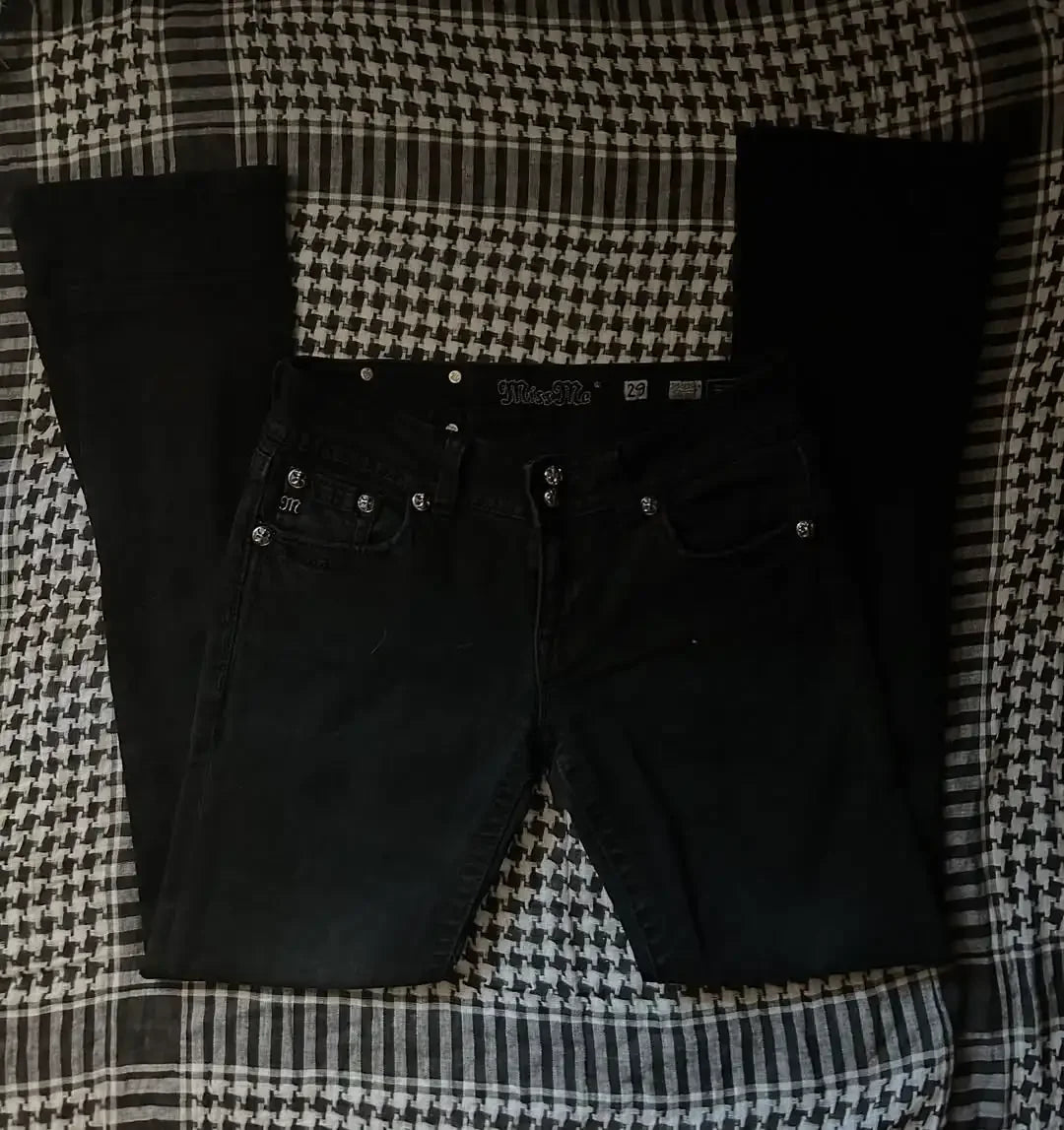 Goth broderie Baggy jean femmes rue Harajuku Vintage haute attente jean femme décontracté jambe large Y2k pantalon femmes pantalon