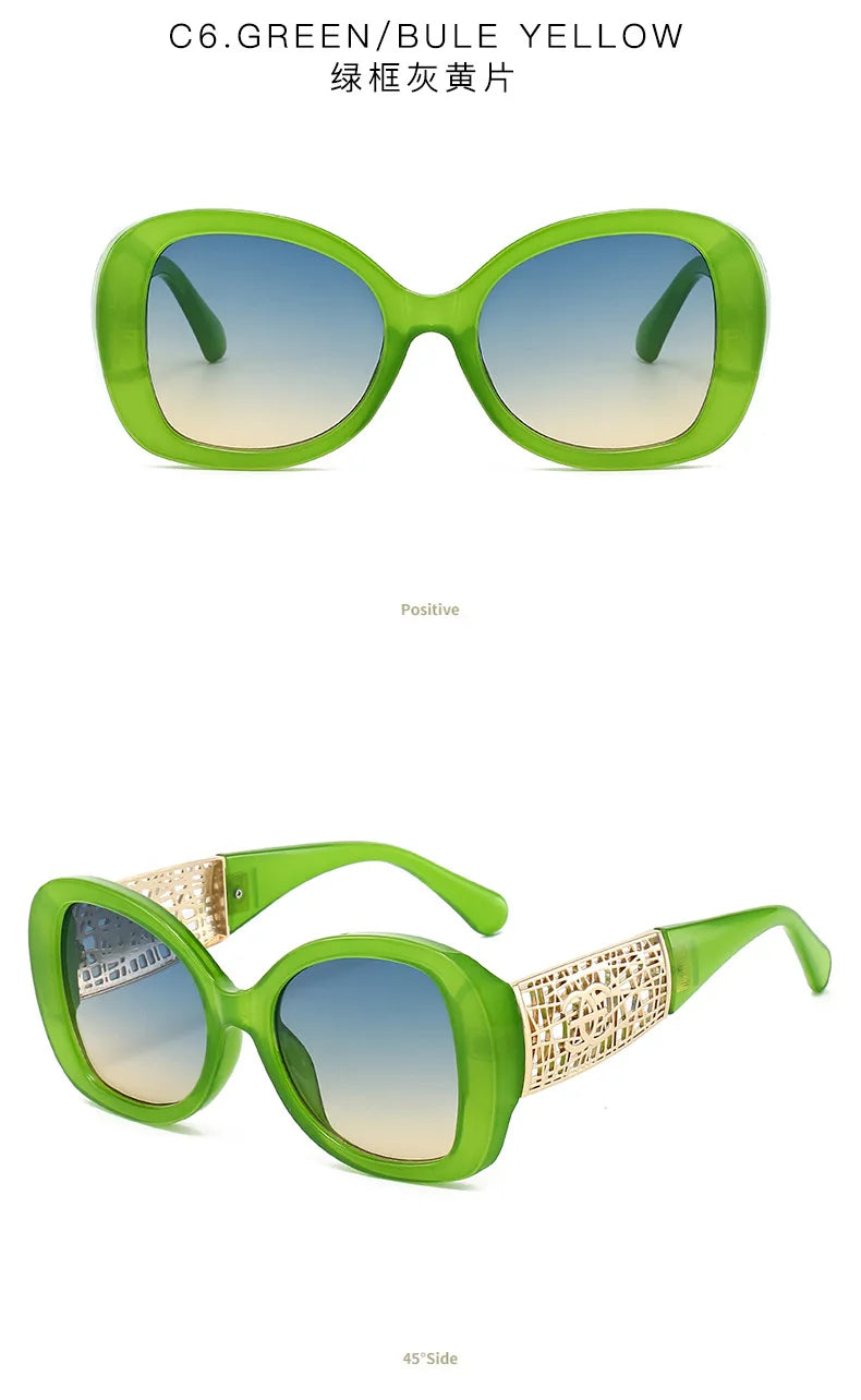 Lunettes de soleil tendance haut de gamme pour femmes et hommes, résistantes aux UV, rétro, personnalisées pour l'extérieur