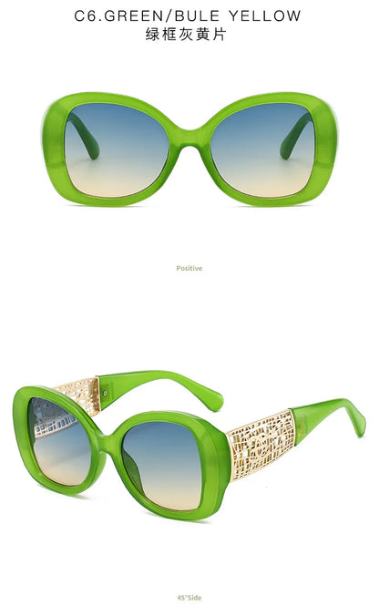 Lunettes de soleil tendance haut de gamme pour femmes et hommes, résistantes aux UV, rétro, personnalisées pour l'extérieur