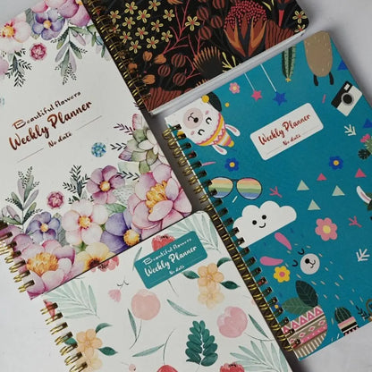 Planificateur hebdomadaire Portable A5, sans Date, rappel, calendrier hebdomadaire, livre d'efficacité avec sangles, carnet de notes à bobine pour étudiant