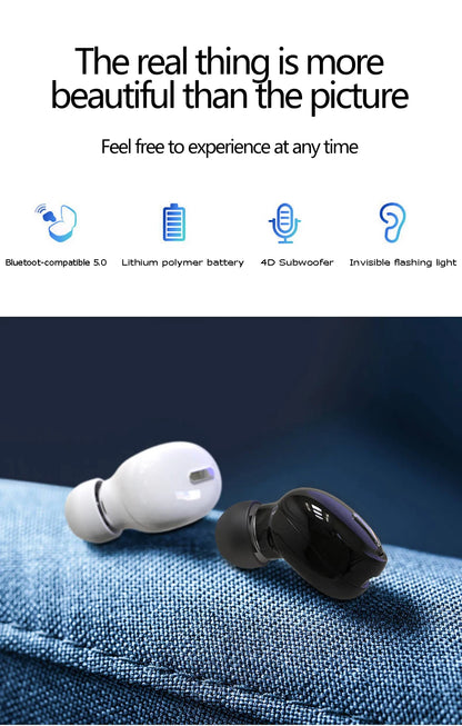 Écouteurs intra-auriculaires sans fil X9, Bluetooth 5.0, avec micro, casque d'écoute pour sport, pour Xiaomi, Huawei, son stéréo