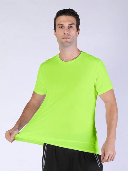 T-shirt de sport à séchage rapide ultraléger pour homme, haut léger, respirant, solide, document, entraînement de fitness, entraînement, course à pied, salle de sport