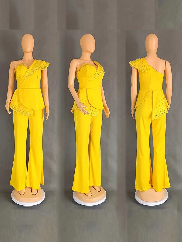 Combinaison sans bretelles taille haute, col à rivets, pour soirée et fête, haut tubulaire, élégante, Sexy, pour anniversaire