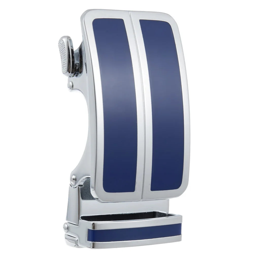 Ceinture en alliage métallique pour hommes, 3.5cm, boucle automatique à dégagement rapide, Clip de ceinture d'affaires, sans trous, boucle de ceinture en cuir bleu rouge