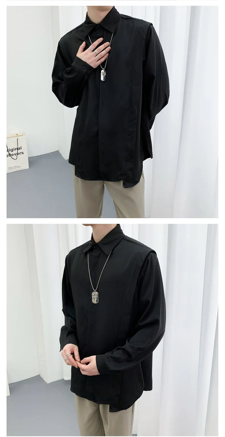 Chemise à manches longues CHRISTAMPain pour homme, grande taille, style Steampunk, Harajuku, Hip Hop, à revers, ChimDesigner