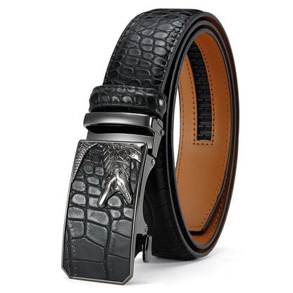 Ceinture en cuir PU pour hommes, ceinture à boucle automatique à la mode pour les affaires populaires, ceinture masculine de haute qualité