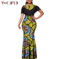 Robes africaines pour femmes, tenues de Couple assorties, Bazin Riche Dashiki, Slim, imprimé pompon, longues robes de fête Y23C009