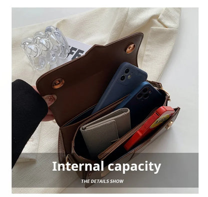 Sac à main en cuir PU pour femme, sac à bandoulière, sac sous les bras vintage, cartable carré, noir, mode initiée