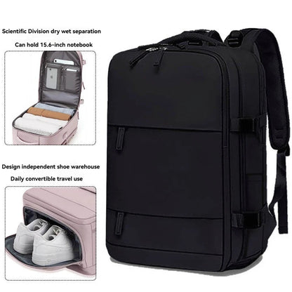 Sac à dos violet clair de grande capacité pour femmes avec séparation sèche et humide, sac d'ordinateur de transport, multifonctionnel étanche l