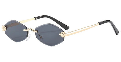 Lunettes de soleil personnalisées en losange sans cadre pour femmes, lunettes de soleil classiques élégantes et polyvalentes, lunettes de soleil de luxe et haut de gamme, UV400