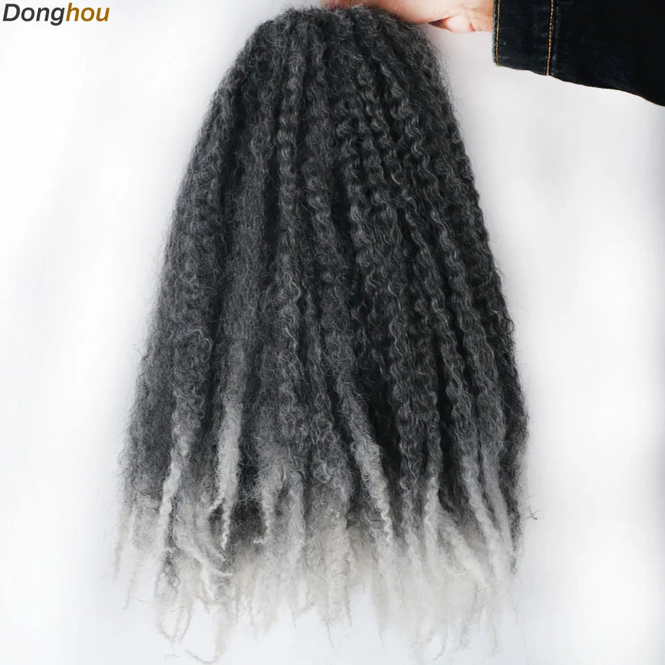 Marley Hair 18 pouces cheveux synthétiques tressés Marley Ombre noir brun blond gris 350 pour cheveux tressés Afro Kinky Marley Twist