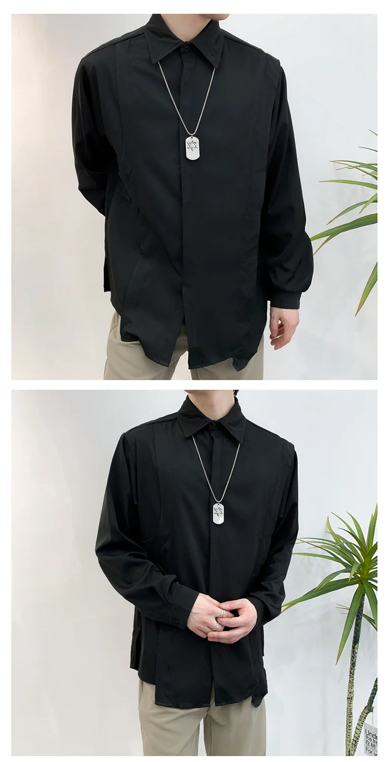 Chemise à manches longues CHRISTAMPain pour homme, grande taille, style Steampunk, Harajuku, Hip Hop, à revers, ChimDesigner