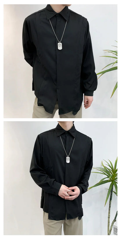 Chemise à manches longues CHRISTAMPain pour homme, grande taille, style Steampunk, Harajuku, Hip Hop, à revers, ChimDesigner