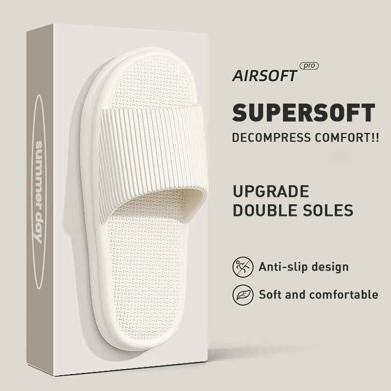 Jolies pantoufles d'été de couleur unie pour femmes et hommes, diapositives de salle de bain EVA antidérapantes, sandales légères concises, chaussures de couple