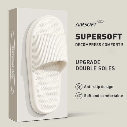 Jolies pantoufles d'été de couleur unie pour femmes et hommes, diapositives de salle de bain EVA antidérapantes, sandales légères concises, chaussures de couple