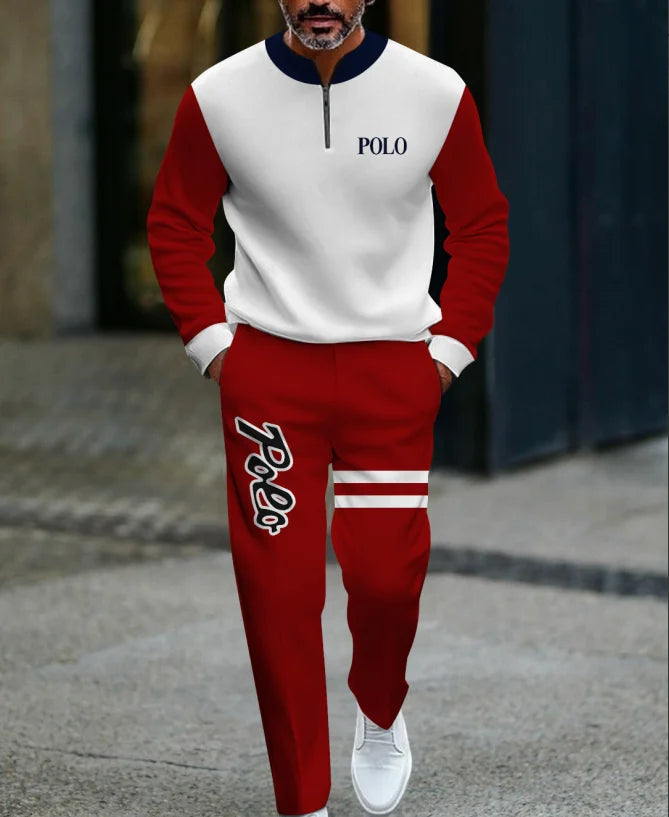 Ensemble pantalon Long à manches longues pour hommes, demi-fermeture éclair imprimée en 3D, fermeture à glissière, ajustement confortable, tenue décontractée à la mode, nouvelle collection 2025