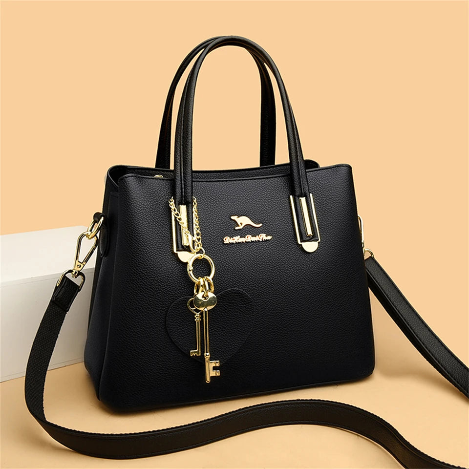 Sacs à bandoulière en cuir de grande capacité pour femmes, sacs à main de créateurs de marque, sacs à main de messager vintage, nouveau, 2024