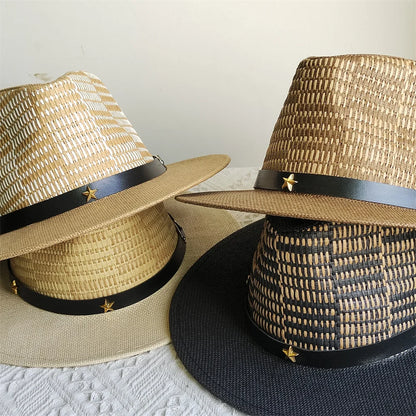 Nouveau chapeau Panama mode d'été Simple hommes et femmes à large bord femme Jazz haut-de-forme classique Gentleman chapeau de soleil hatsombrero hombre