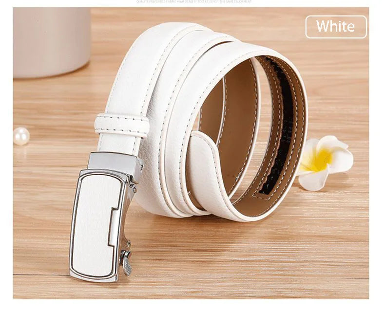 Ceinture de mode coréenne pour femmes, fine, étroite, art, couverture de taille, blanc, orange, bleu, vert, jaune, rouge, designer, ceinture automatique, nouveau