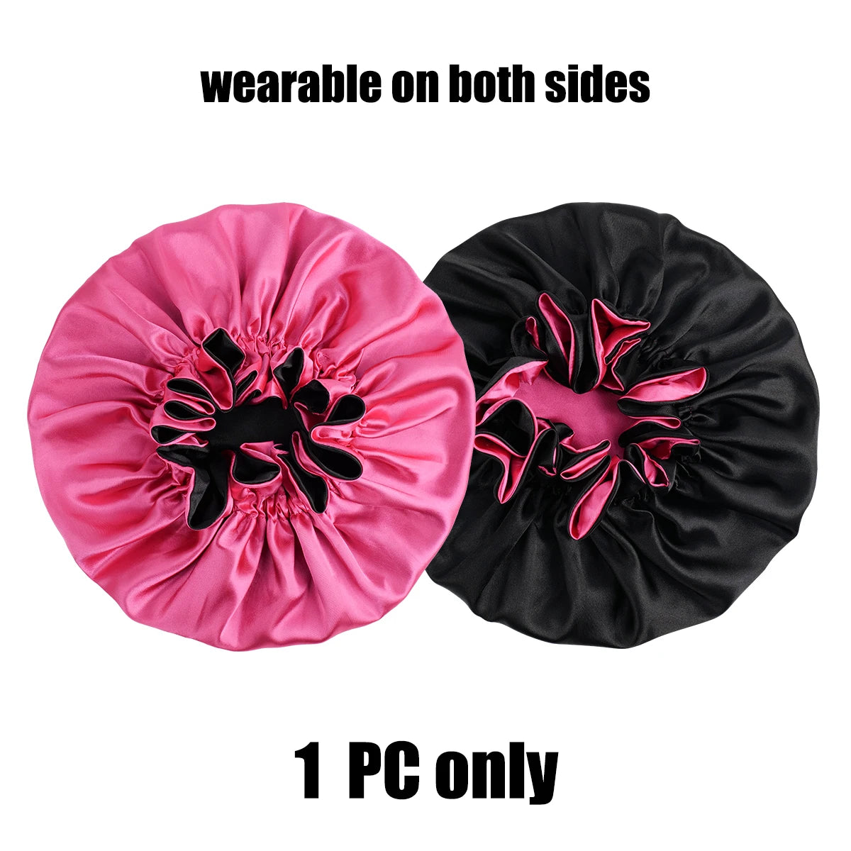 Bonnet de cheveux minimaliste Double couche en Satin, 1 pièce, bonnets de sommeil pouvant être portées des deux côtés, casquette polyvalente pour hommes/femmes