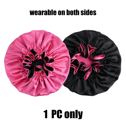 Bonnet de cheveux minimaliste Double couche en Satin, 1 pièce, bonnets de sommeil pouvant être portées des deux côtés, casquette polyvalente pour hommes/femmes