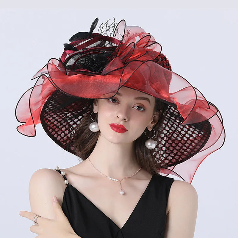 Chapeau pare-soleil décoratif avec fleurs en maille pour femmes, chapeau adulte, multicolore, en option, approvisionnement direct, Europe et États-Unis