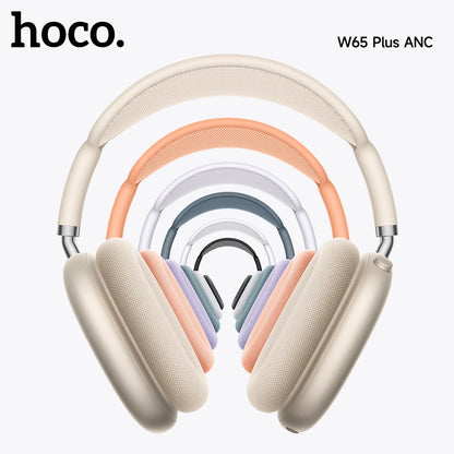 HOCO W65 Plus ANC réduction du bruit Bluetooth casque sur l'oreille sans fil grand écouteur Hifi sons Sport casques avec bouton