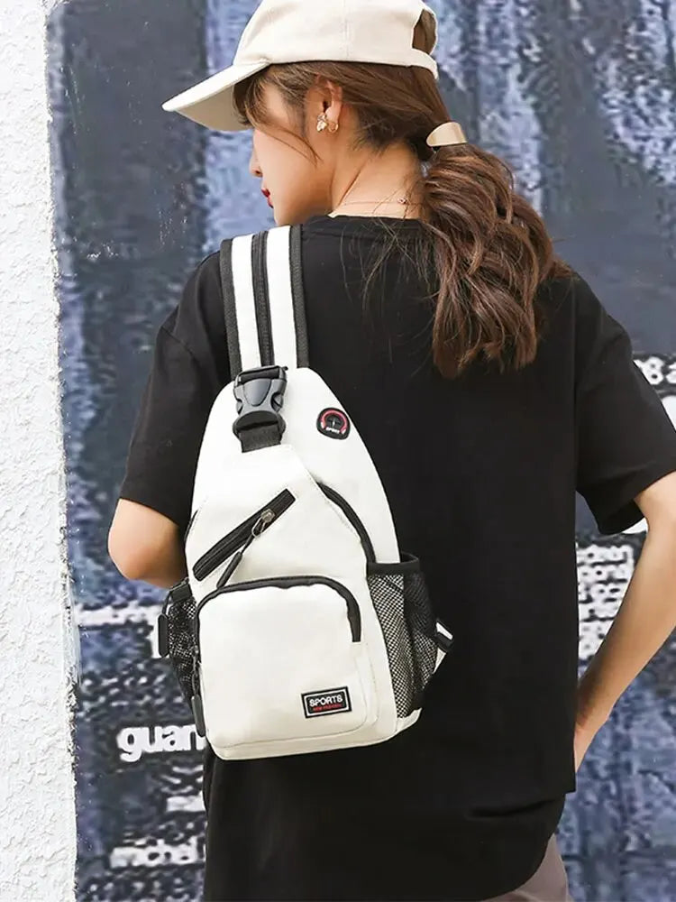 Sac de poitrine Oxford pour femme, sac à dos étanche, sac à bandoulière multifonctionnel, grande capacité, décontracté, gril, nouveau