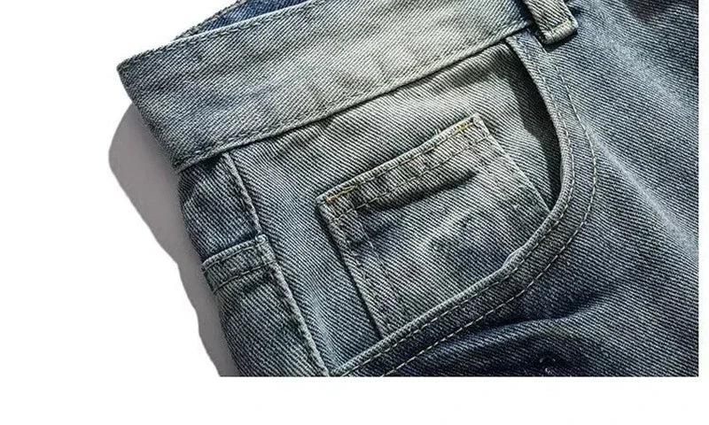 Jean Baggy craquelé pour homme, pantalon Y2k Harajuku, Vintage, délavé, droit, en Denim, Punk Goth, nouvelle collection 2025