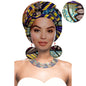 Turbans - bandeaux africains pour femme foulard africain couvre-chef nigérian avec boucle d'oreille assortie Dashiki Ankara cire S20H004