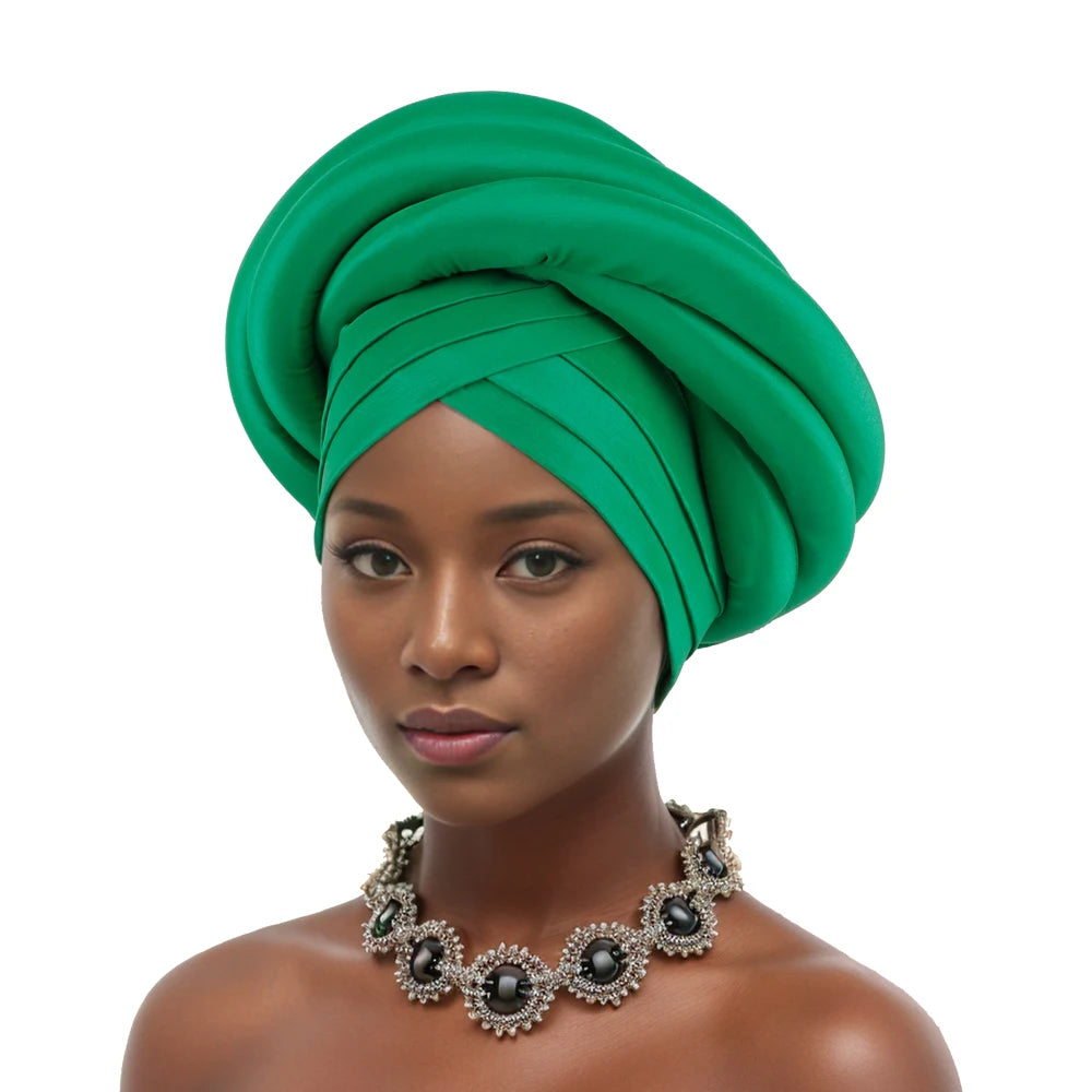 Turban Tressé pour Femme Africaine, Couvre-Chef Brut du Nigeria, Chapeau Musulman de ix, Vêtement de Sauna