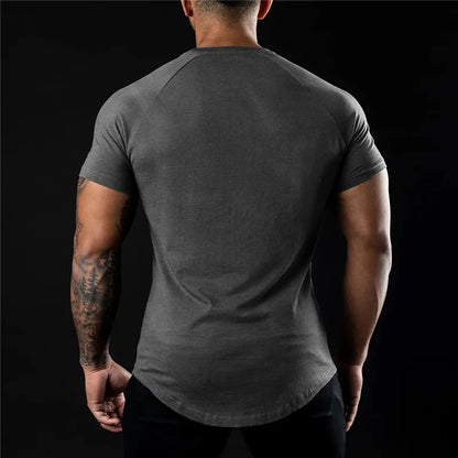 BS -T-shirt en coton été hommes athloisir entraînement à manches courtes Muscle Fitness T-shirt de haute qualité hommes T-shirt Gym Sport chemise hauts
