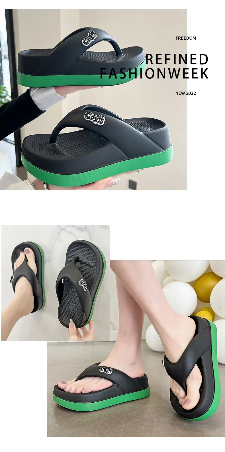 Tongs d'été antidérapantes pour femmes, hauteur 3cm, sandales d'été pour dames, pantoufles pour filles