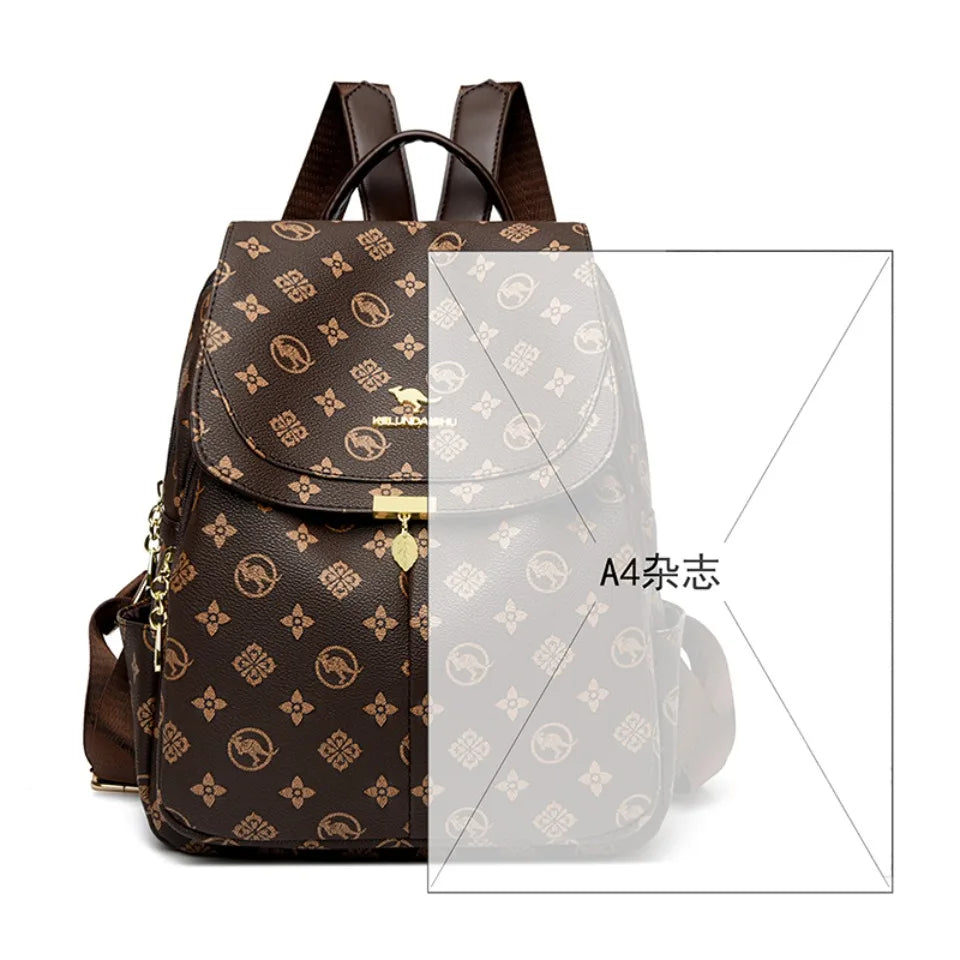 Sacs à Dos imprimés kangourou classiques Sac à Dos en Cuir Pu pour femmes Sac d'école à bandoulière pour mère Sacs à Dos Sac de transport A Dos