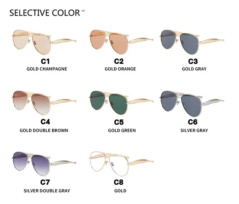 Nouveau y2k Vintage métal pilote lunettes de soleil femmes pour hommes lunettes de soleil Punk populaire en plein air conduite marque de luxe concepteur nuances UV400