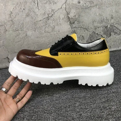 Chaussures Brogue Multi-documents en Cuir group pour Homme, Souliers à Grande Tête, Style Britannique, Décontracté, Rehausseur, Alicante zones me