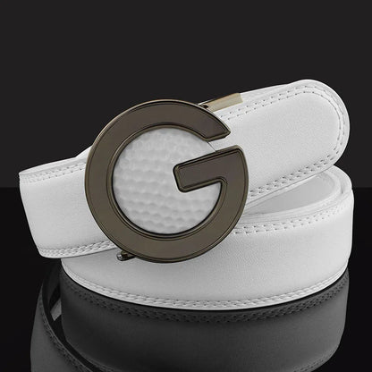Ceinture de Golf blanche pour hommes, Texture cuir, coiffeur, boucle automatique, Simple, haute qualité, décontractée, pantalon pour jeunes