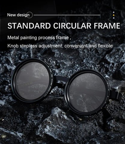 ND2-400 9 niveaux réglable gradation lunettes de soleil polarisées hommes femmes pêche Punk lunettes rondes conduite lunettes ND filtre