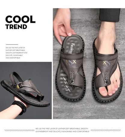 Marque hommes sandales été à semelles souples anti-dérapant chaussures de plage mâle en plein air confortable hommes pantoufles de luxe de haute qualité sandalias