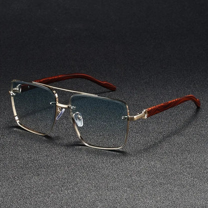 2025 lunettes De soleil carrées De luxe pour hommes nouveau en bois Vintage Designer lunettes De mode lunettes De soleil femmes vacances Gafas De Sol Hombre