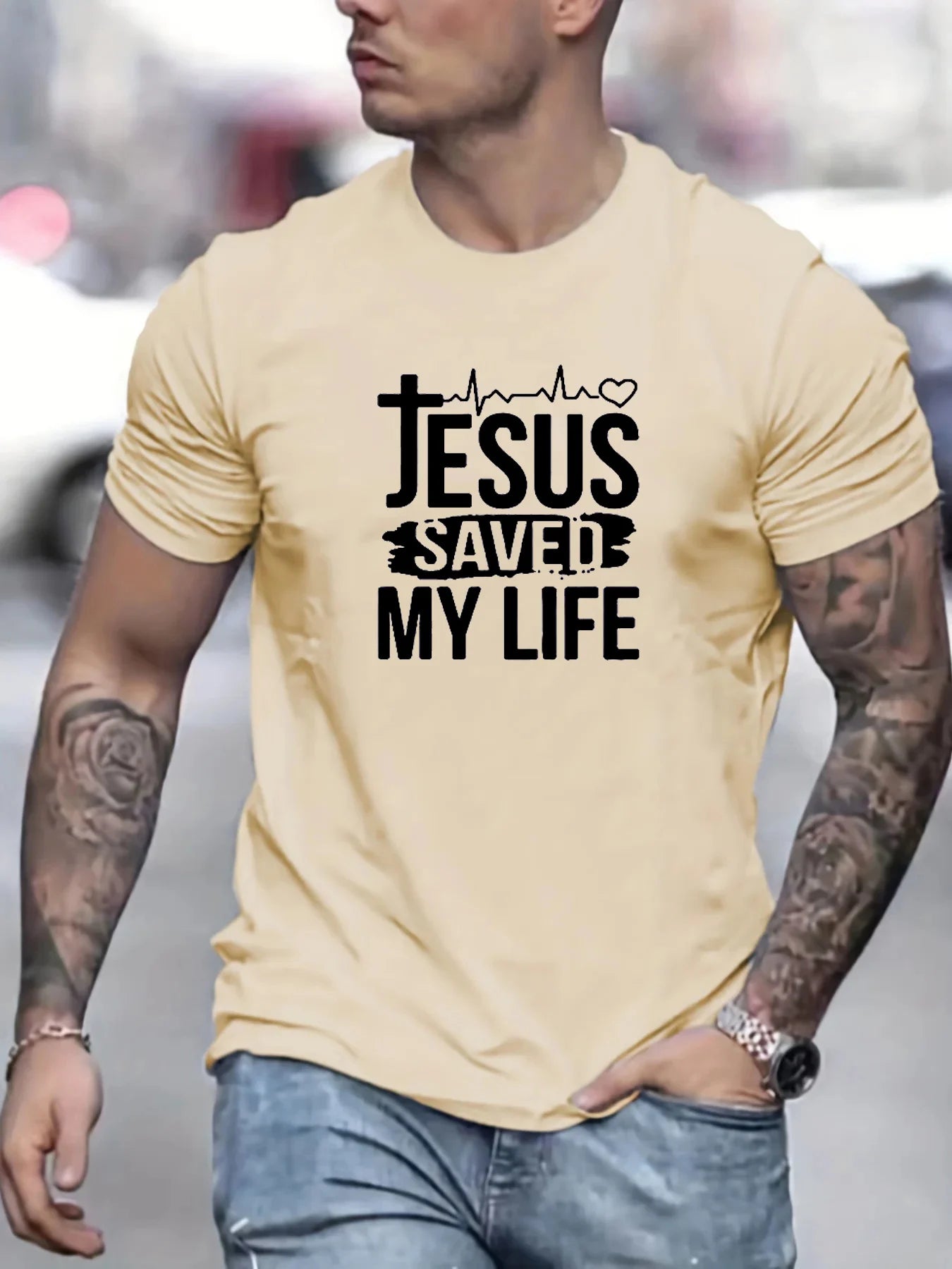 Mode hommes vêtements surdimensionné T-Shirt jésus Y2k T-Shirt été à manches courtes T-Shirt col rond décontracté hauts amples Harajuku homme vêtements