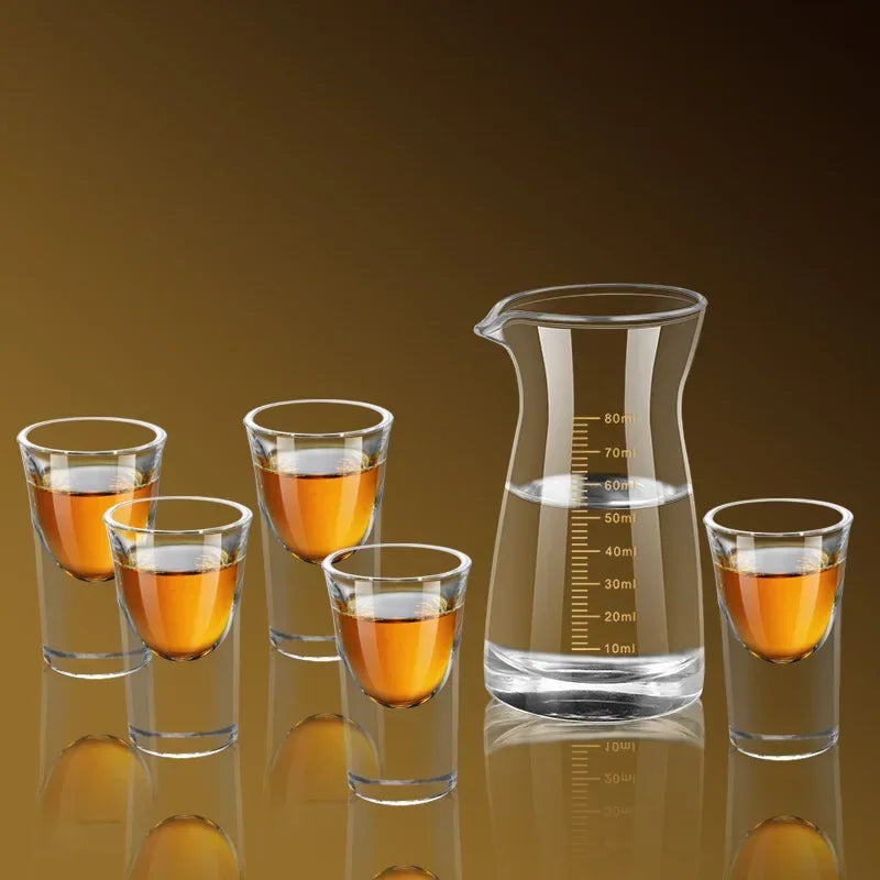 Ensemble de verres transparents de 15ml, 6 pièces, verre à liqueur à fond épais, tasses à balles, petite tasse à vin, vente en gros