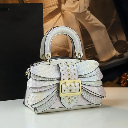 Sac en Cuir group avec Ailes Rivetées pour Femme, Sacoche de Caractère, Nouvelle Collection 2024