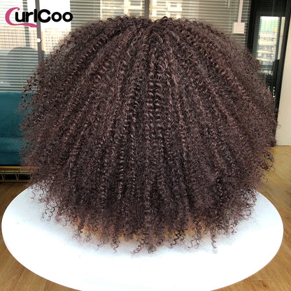 Perruque bouclée avec frange, perruque Afro bouclée pour femmes noires, perruque longue et moelleuse en Fiber synthétique pour fête quotidienne, Cosplay